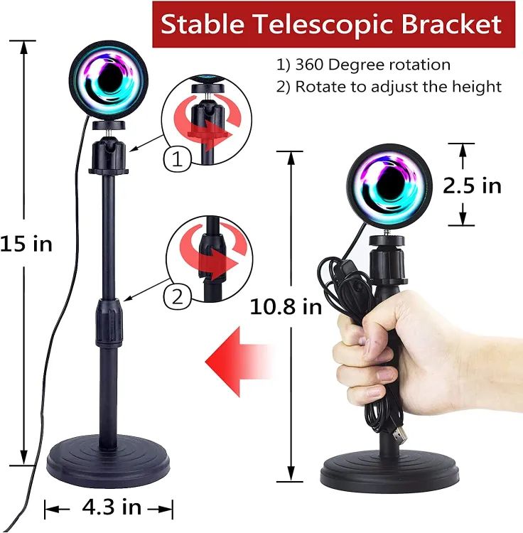 3 in 1 Sunset Lamp 16 Colors LED Changing (WITH REMOTE)