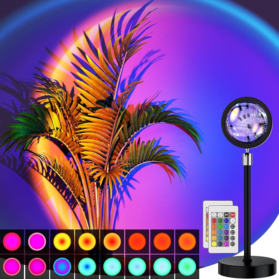 3 in 1 Sunset Lamp 16 Colors LED Changing (WITH REMOTE)