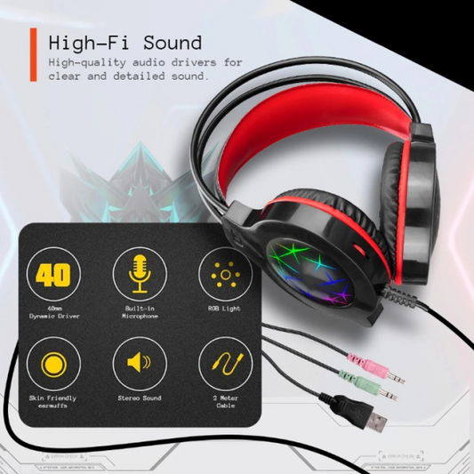 Polygold USB Led Gaming Headset With Microphone