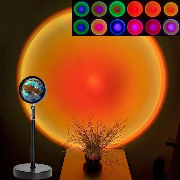 3 in 1 Sunset Lamp 16 Colors LED Changing (WITH REMOTE)